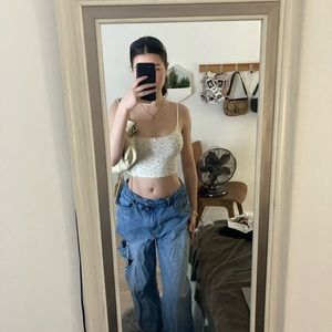 Brandy Melville Cropped Floral Tank